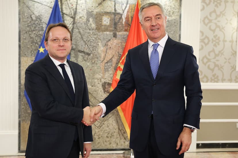 Predsjednik Đukanović priredio radni ručak za komesara za proširenje EU Olivera Varheljija