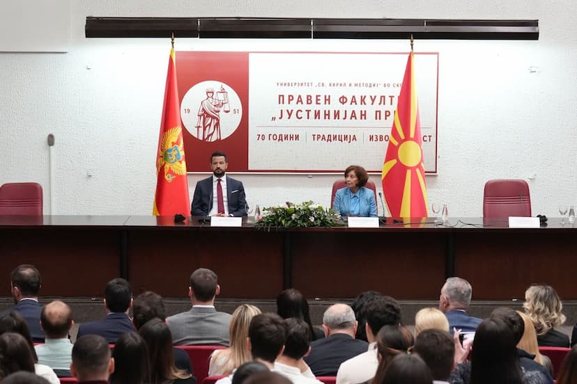 Milatović na Pravnom fakultetu u Skoplju: Crna Gora da postane članica EU i pošalje pozitivan signal cijelom regionu