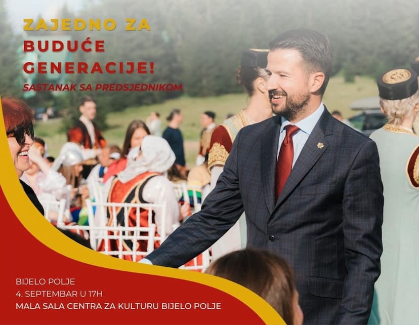 Predsjednik Milatović za sjutra zakazao sastanak sa gradjanima Bijelog Polja