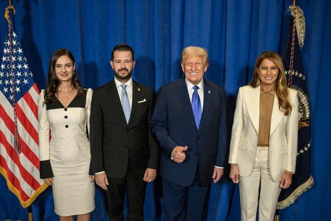 Predsjednik Crne Gore Jakov Milatović sa predsjednikom SAD-a Donaldom Trampom