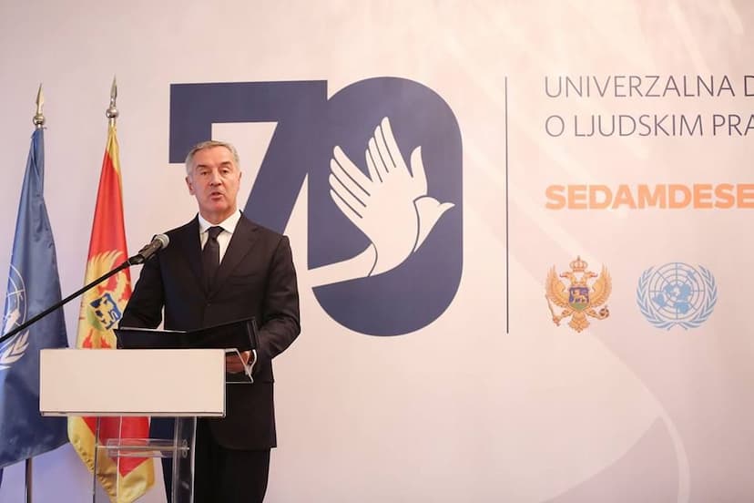 Predsjednik Đukanović na proslavi povodom Dana Ujedinjenih nacija na Cetinju