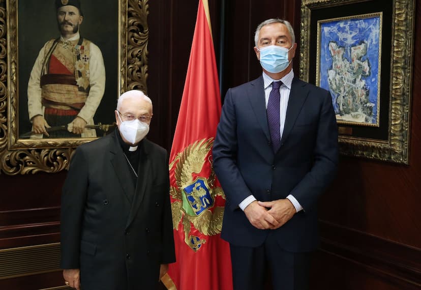 Predsjednik Đukanović primio u oproštajnu posjetu apostolskog nuncija monsinjora Luiđija Pecuta