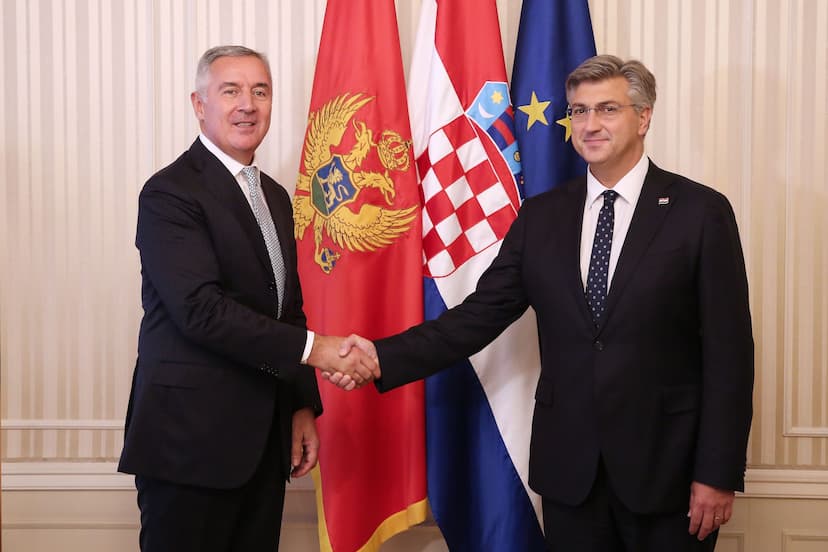 Predsjednik Đukanović u nastavku zvanične posjete Republici Hrvatskoj sastao se sa predsjednikom Vlade Andrejom Plenkovićem