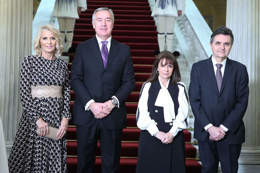 Predsjednik Đukanović sa suprugom na svečanoj večeri u Predsjedničkoj palati Republike Grčke